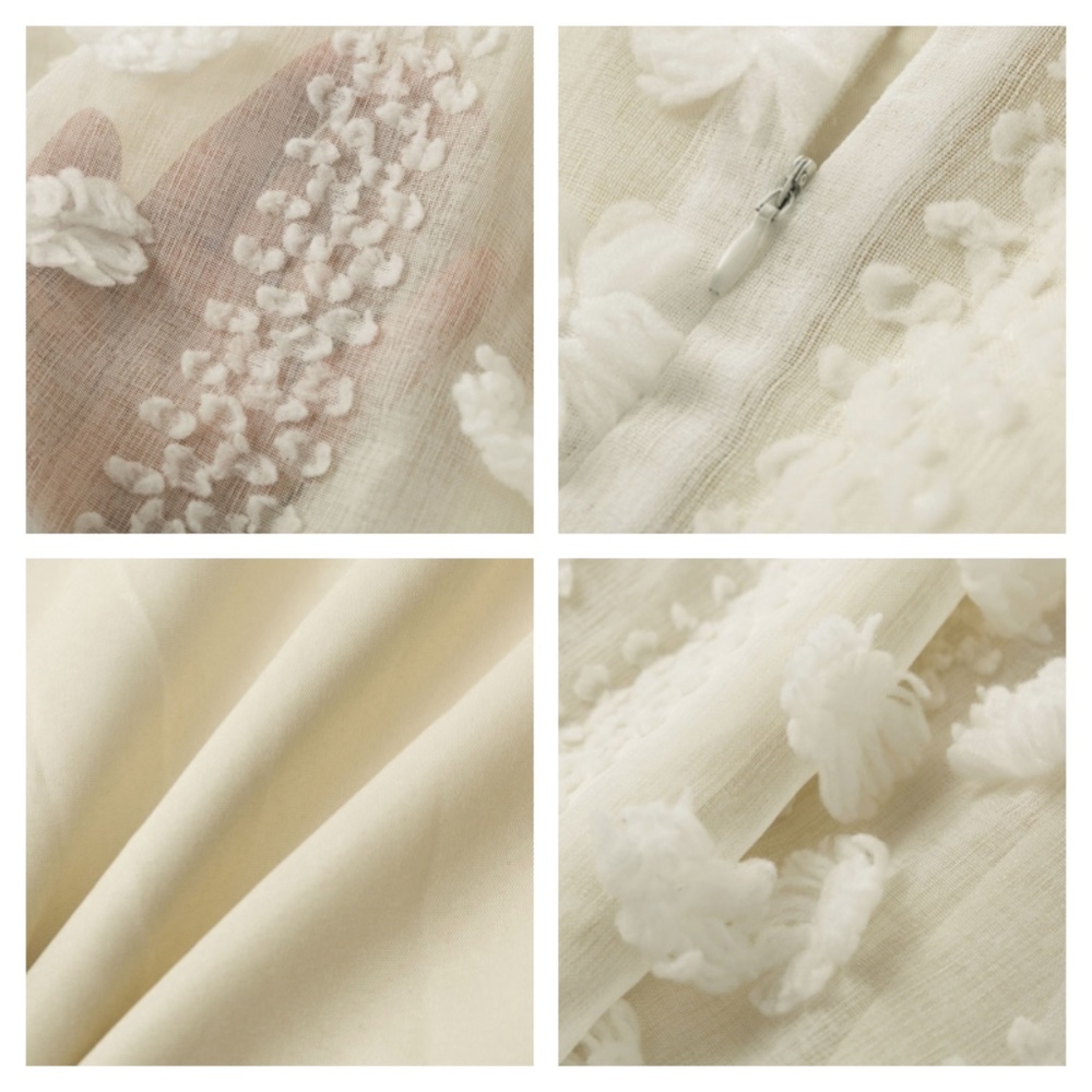 Textured Mini Dress Beige Ruffle Cami Ties - Picture 7 of 12